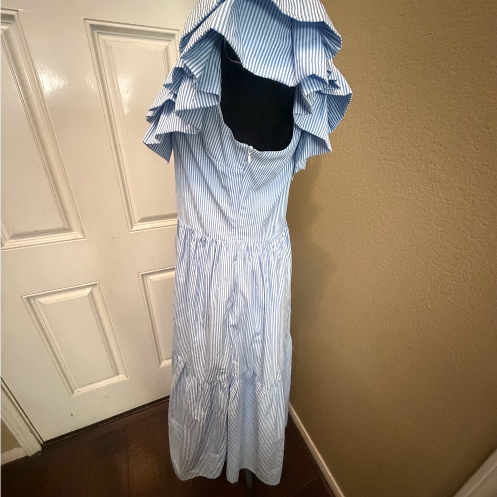 English Factory Light Blue Striped Midi Dress - Picture 3 of 8